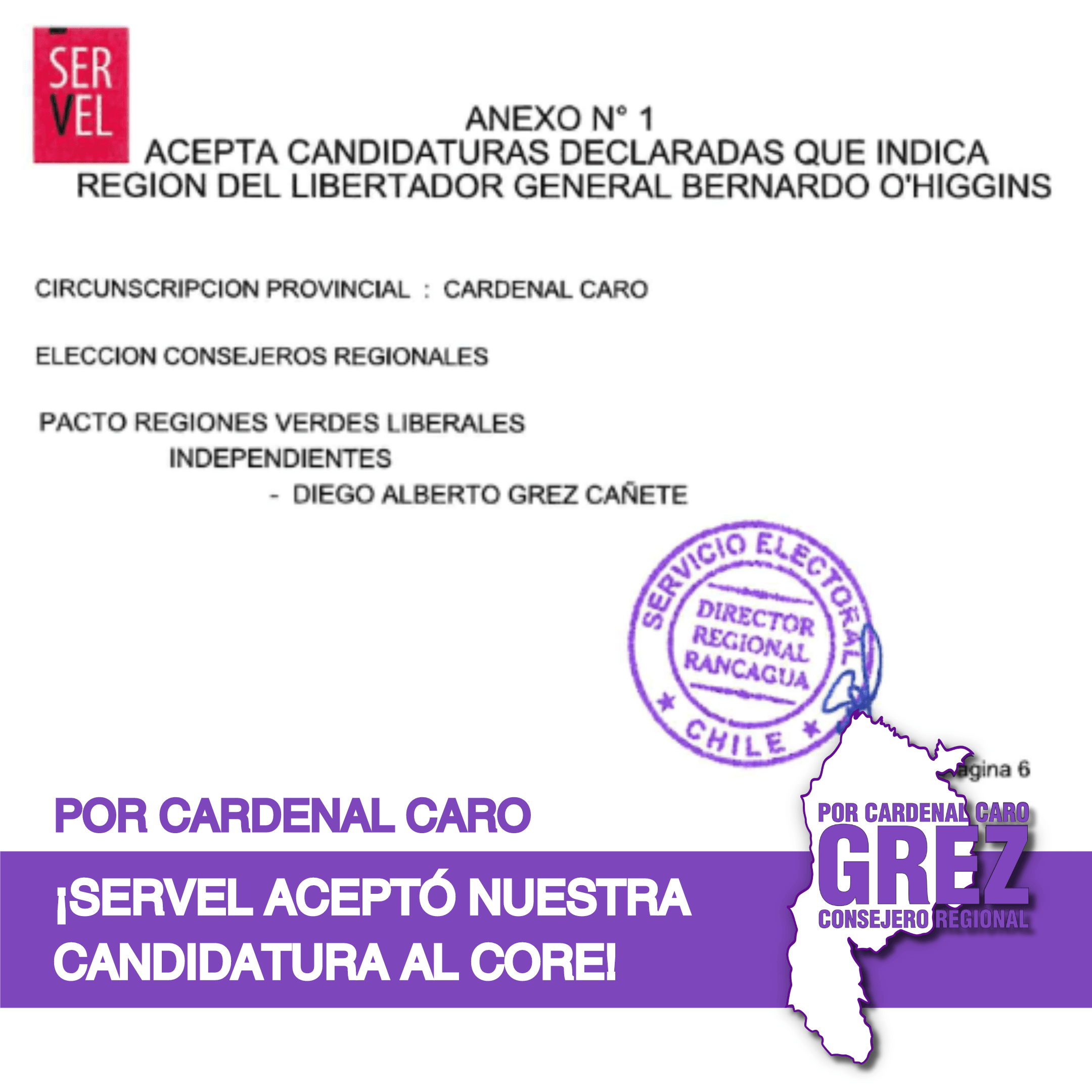 Lee más sobre el artículo SERVEL confirmó nuestra candidatura al Consejo Regional